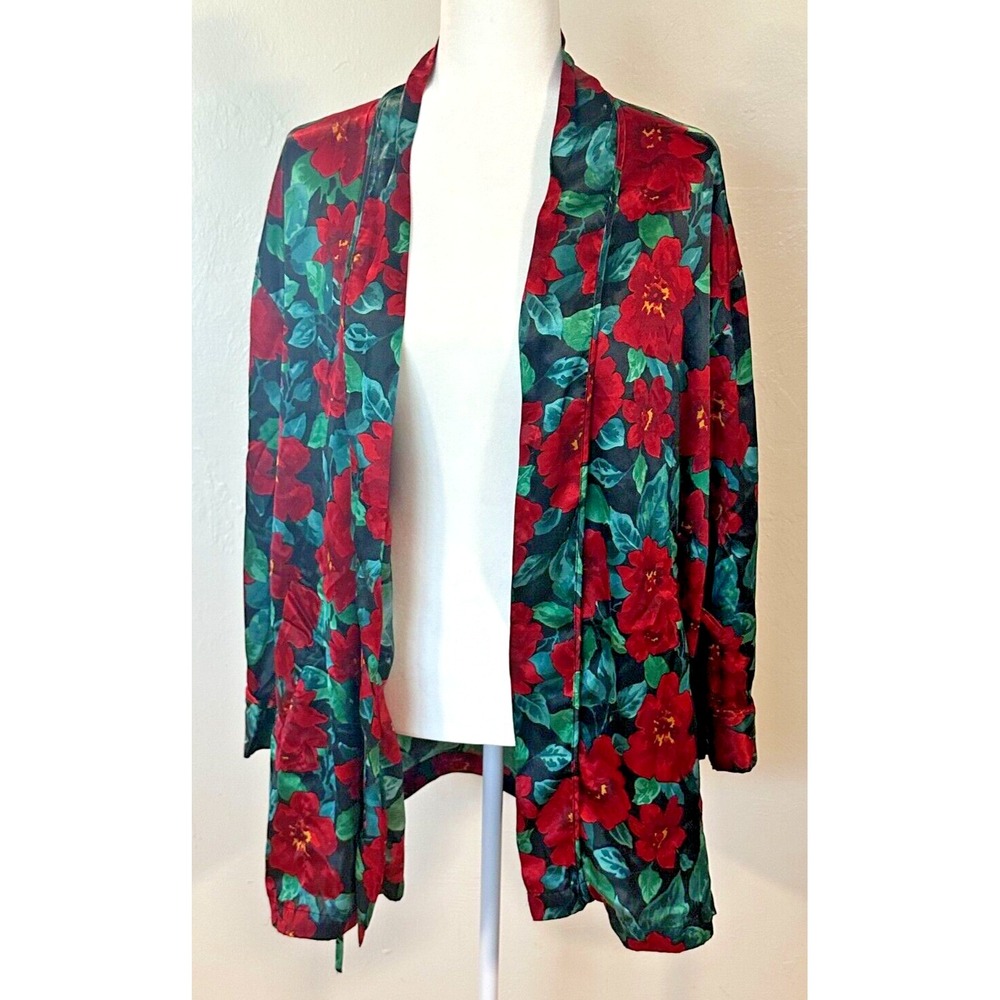 Victoria's Secret Gold Label Vintage Short Robe Women's One Size Red Floral